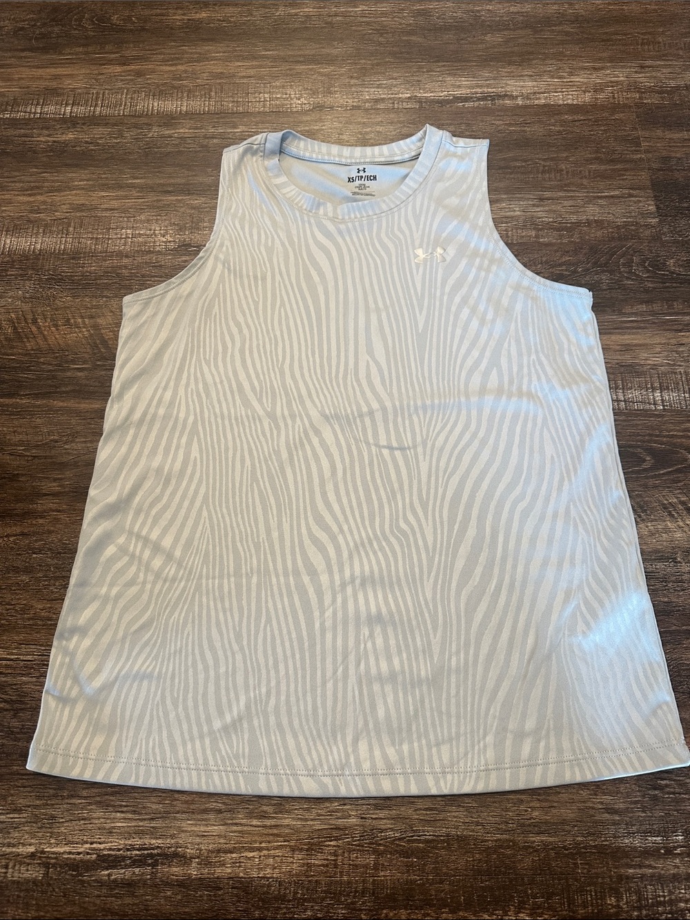 Under Armour Pale Blue Zebra-Pattern Performance Tank